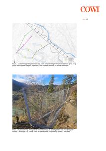 Fotografi av en fysisk sikring (skredgjerde) i et terreng.