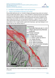 Kart som viser planområde, skredfareområder og heistraseer med overlagte skredsimuleringer.