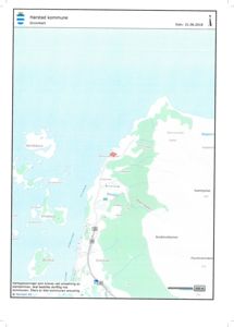 Grunnkart over Harstad kommune med geografiske navn og veier