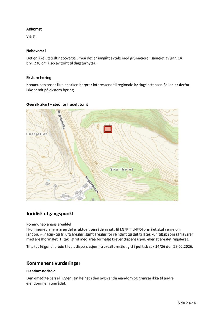 Et kart som viser et område med høydeforhold (konturlinjer), veier (Vingelenveien) og et spesifikt utpekt område (Svartholet) markert med en rød ramme.