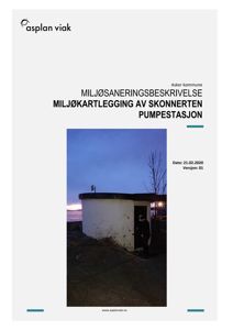 Fotografi av en pumpestasjon som er inkludert på forsiden av en rapport.