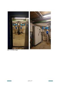 Fotografi av teknisk rom med ventilasjonsanlegg og rør inne i bygget.