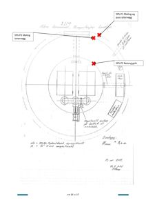 Teknisk detaljtegning som viser spesifikke konstruksjonsdetaljer for malingsarbeid på yttervegg og innervegg, samt betonggulv.