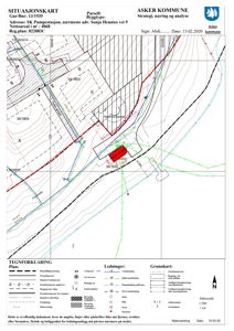 Situasjonskart som viser tomtens beliggenhet i forhold til nabolag, vegnett og andre planlagte inngrep.