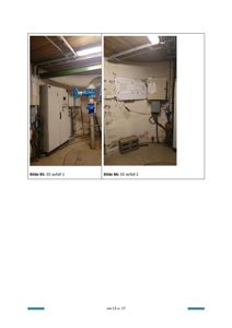 To foton av teknisk rom med elektrisk utstyr og rør.