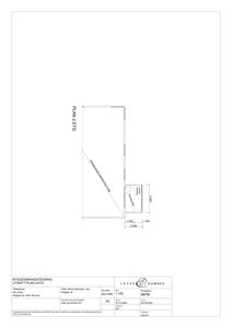 En detaljtegning som viser et utsnitt av etasjeforholdene på 2. etasje, inkludert dimensjoner og en eksisterende plantereng.