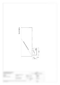 Snittegning (utsnitt) av 2. etasje som viser etasjeplan, takhøyde og en eksisterende plantereng.