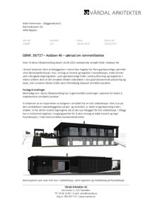 3D-visualisering av et hus med hvit sokkeletasje, teglstein og trekledding.