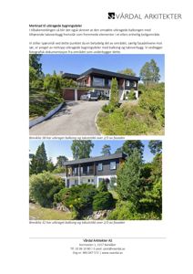 To fotografier av en bolig med uttrukket balkong og takutstikk, inkludert tekstbeskrivelser.