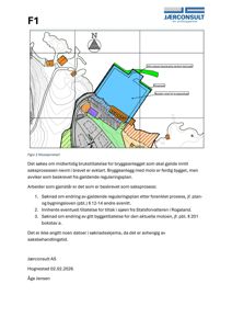 Situasjonskart som viser et bryggeanlegg med molo, regulert areal og tilgrensende områder.