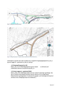 Bildet viser utklipp fra en situasjonsplan (plankart) som illustrerer trase for teknisk infrastruktur (STI) med topografi og arealbruk.