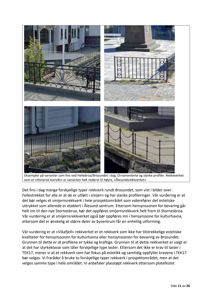 Fotografier som viser ulike eksempler på smijernsrekkverk rundt Brossundet, inkludert detaljer av profilen og montering.