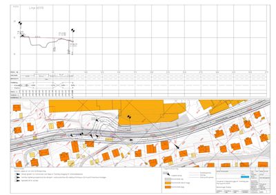 Situasjonsplan som viser tomtens beliggenhet, naboeiendommer, vegnett, høydemålinger (profil) og byggefelt.