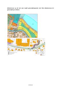 Situasjonsplan som viser tomtens beliggenhet i forhold til vann og vei, samt arealbruk (fargekodet).