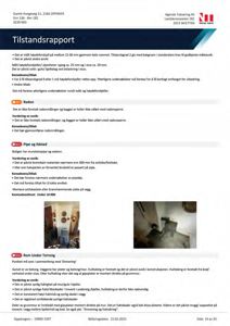 Fotografi av en boliginteriør (stue) og et annet rom (kanskje kjeller eller underetasje) som viser fukt- og råteproblemer.