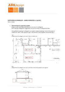 Bildet viser en tegning med romfordeling og utforming av et kjellerrom, inkludert veggposisjon og dører.