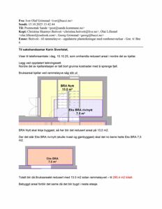 Etasjeplan som viser romfordeling og arealoppdeling (BRA Nytt og Eks BRA riv/nytt) i kjelleretasje.