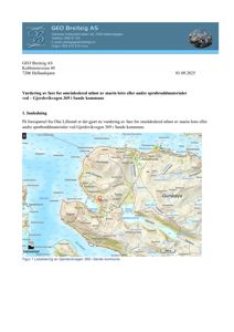 Et geografisk kart som viser lokalisering av Gjerdsvikvegen 369 i Sande kommune, inkludert omgivende topografi og vannmasser.