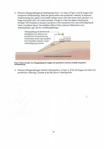 En teknisk tegning (Figur 6) som illustrerer hvordan et tilbygg/påbygg kan plasseres på en skråningstopp uten geoteknisk vurdering, ved å bruke kompensert fundamentering og gravemasser.