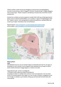 Kart som viser eiendomsgrenser, vegnett og arealbruksinndeling (grønt, rosa, grått) for Mysen sentrum.