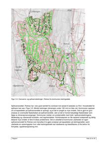 Kart som viser overvanns- og spillvannsledninger i Rotnes kommune.