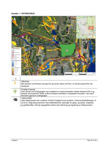 Kart som viser et område med vannløp (Rv4), vegetasjon og infrastruktur, med en legende for høyde/avstand.