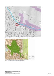 Bildet viser to kart som illustrerer et område med en bekkenløp (Nittedal Stasjon til Nittedøla) og nedbørsfelt. Det er også markert med fargerike soner, sannsynligvis for flomrisiko eller nedbørsfelt.