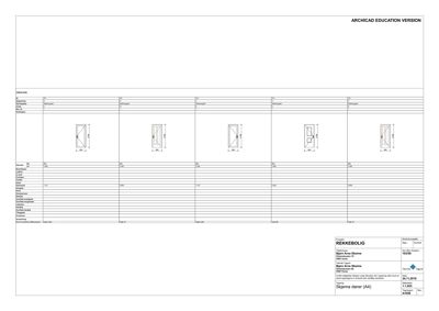 Teknisk detaljtegning av dører med mål og spesifikasjoner