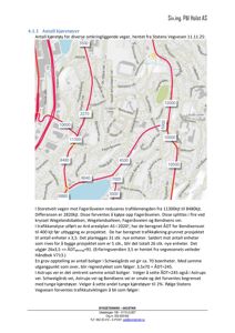 Kart over veger i Storetveit med antall kjøretøyer (trafikkmengde) angitt på veger.