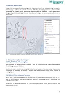 Et situasjonskart (farsonekart) som viser et område med bygningsplasseringer, terrengforhold og kartlag for kvikkleirefare og marin leire.