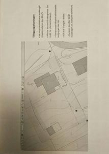 Situasjonsplan som viser tomtens form, grenser, eksisterende bygninger, terrassering og topografi.