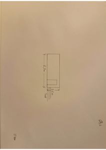 En teknisk detaljtegning som viser en konstruksjon med mål (6,7m og 2,5m) og et snitt gjennom en vegg eller fundament.