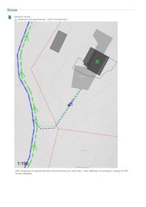 Kartskisse som viser eiendomsgrenser, vegforløp og eiendomsnummer (429/7/134, 429/7/87) i et terreng med høydeforhold.