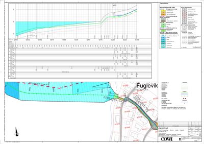 Situasjonsplan for Fuglevik med detaljerte arealplaner (Fylkesplan 2006), eiendomsnummer, og infrastruktur som veier og vannledninger.