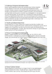 3D-visualisering (rendering) av et planlagt næringsbygg og omgivelsene, inkludert nabobebyggelse og topografi.
