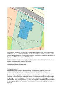 Situasjonsplan som viser tomtens grenser (grønn farge), bygningens plassering (blå farge) og tilstøtende infrastruktur som vei (Heidalsvegen).