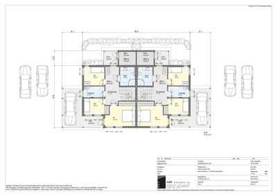 Etasjeplan for en bygning med romfordeling, mål og arealoppdelinger.