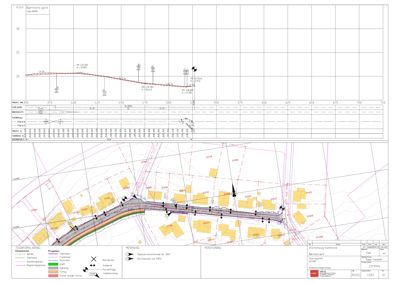 Situasjonsplan som viser tomtens grenser, eksisterende og planlagt bebyggelse, vegnett, høydemål og infrastruktur.