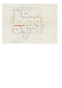 Etasjeplan (1. etasje) med romfordeling, døråpninger og mål.