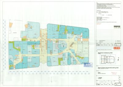 Etasjeplan (1. etasje) av Magasinet, som viser romfordeling, funksjoner og dimensjoner.