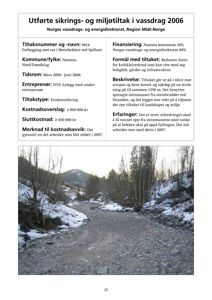 Fotografi av et bekkelandskap med snø og stein, som illustrerer et vassdragsområde.