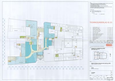 Etasjeplan (3. etasje) av en bygning med romfordeling, vegger og innvendige detaljer.