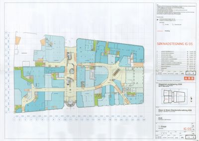 Etasjeplan (1. etasje) som viser romfordeling, vegger og innredning for Magasinet revitalisering.