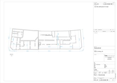 Etasjeplan (Plan U) som viser romfordeling og mål for et rammesøknad.