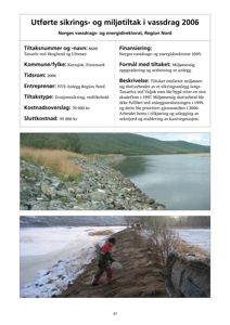 Fotografier av et sikringsanlegg langs Tanaelva, inkludert en person som arbeider med kantvegetasjon.