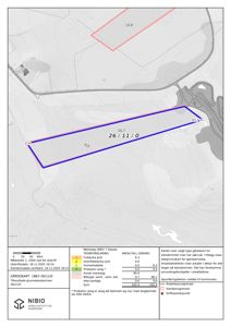 Gårdsplan med arealstatistikk og markslag fra NIBIO