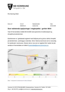 Kartutsnitt fra Nibio Gårdskart som viser eiendommen med arealopplysninger.
