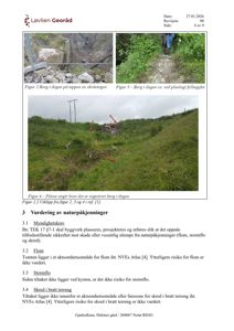 Fotografier av et skred i dagens terreng, inkludert utsnitt fra andre figurer og en hovedtekst om vurdering av naturpåkjenninger.