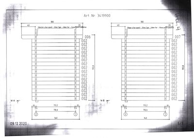 En teknisk detaljtegning (Art. Nr. 3419900) som viser konstruksjonen av en port eller gate med mål og detaljer for stolper og ramme.