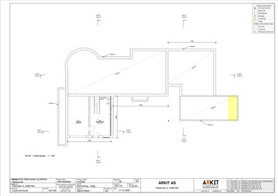 Etasjeplan for 1. etasje av en bolig i Holøien 3, 4460 Moi, som viser romfordeling, dører, vinduer og mål.